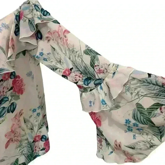 Parker Erin Floral Print Silk Blouse Size S - Picture 9 of 10